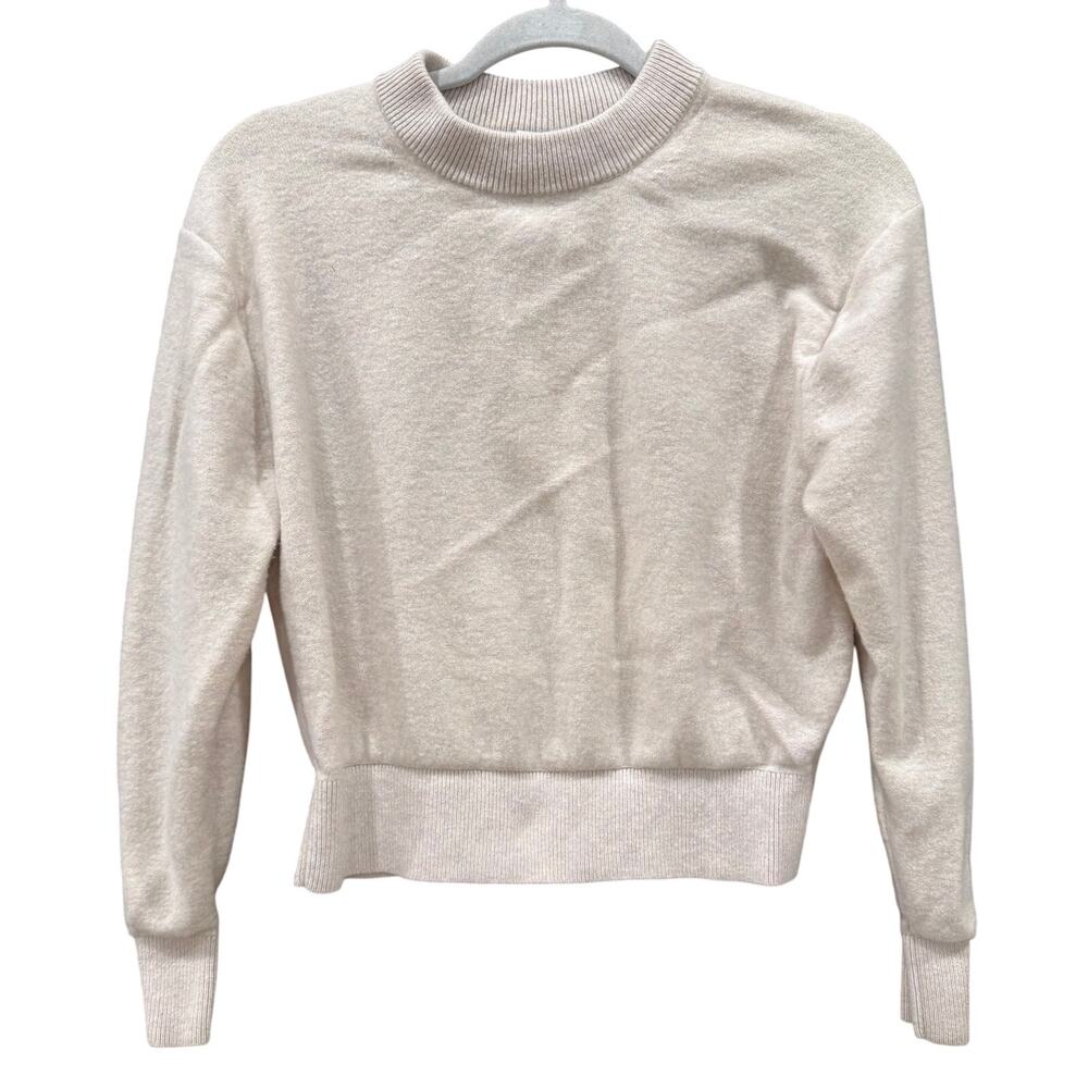 Uniqlo Cream Pastel Wool Crew Neck Long Sleeve Sweater Small Minimal Layers